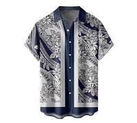 Summer Shirts for Men,Mens Tropical Mens Short Sleeve Black Big and Tall Hawaiian Shirt Men Long (Grey,M)