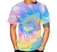 Summer Shirts for Men UK Round Neck Short Sleeves Plain T-Shirt Quick Drying Breathable Sports T-Shirts t Shirts for Men UK Funny Mens Workwear t Shirt Tshirt (Blue,XXL)