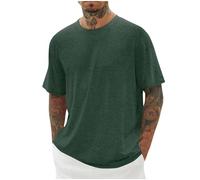 Summer Shirts for Men UK Short Sleeve Casual Classic Solid Color Oversized T Shirt Work out Sport Running Shirt Crewneck Loose Fit Breathable Lightweight Comfy Daily Stylish Beach Tshirt T-Shirt Tees