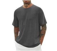 Summer Shirts for Men UK Short Sleeve Casual Classic Solid Color Oversized T Shirt Work out Sport Running Shirt Crewneck Loose Fit Breathable Lightweight Comfy Daily Stylish Beach Tshirt T-Shirt Tees