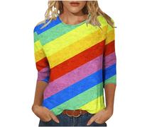 Summer Shirts for WomenNavy Party Tops & Cheesecloth TopsLadies Cotton Cycling Shorts Rainbow