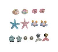 Summer Shoe Charms for Women, Beach Starfish Seashell Pearl Decorations for Clog Sandals, 14 Pieces