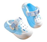 Summer Shoes for Boys Girls for Toddlers, Trainers with Colour Changing Pattern for Older Children, Beach Shoes with Thick Sole, Family Slippers for Indoors, Outdoors, for Parents, blue, 3 UK