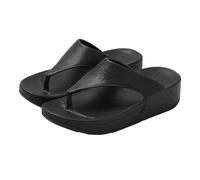 Summer Shoes for Women Casual Summer Flops Comfortable Vacation Sandals Women's Wide Fit Soft Slip On Shoes Black, 45