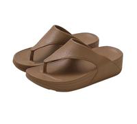 Summer Shoes for Women Casual Summer Flops Comfortable Vacation Sandals Women's Wide Fit Soft Slip On Shoes Brown, 45