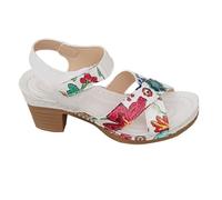 Summer Shoes for Women Uk Women's New Strap Chunky Heel Roman Flower Side Buckle Open Toe Mid Sandals (Green, 7)