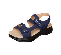 Summer Shoes Sandals Women's Summer Comfortable Platform Sandals Women's Wedge Heel Straw Sandals Open Toe Breathable Beach Shoes Lightweight Espadrilles Large Sizes Wedge Sandals Casual, blue, 8 UK
