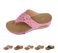 Summer Shoes Women's Comfortable Slippers, Toe Separator Women's Silicone Flip Flops Breathable Platform Sandals Non-Slip Peep Toe Beach Sandals Comfortable Hiking Slippers Open Shoes Sandals, pink