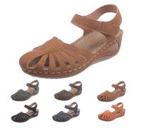 Summer Shoes Women's Elegant Closed Front Roman Sandals Women with Heel Orthopaedic Sandals Modern Sandals Comfortable Wedge Sandals Breathable Beach Shoes Non-Slip Strap Sandals, orange, 8.5 UK