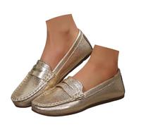 Summer Shoes Women's Gold Flat Shoes Elegant Dance Shoes for Women Comfortable Casual Shoes with Soft Sole Women's Shoes for Long Standing Times Summer Shoes, gold, 8 UK