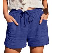Summer Shorts for Women UK Pink Solid Drawstring Summer Shorts with Pockets Ladies Elastic Waist Tracksuit Bottoms Loose Casual Pants Day Prime Deals