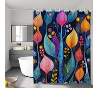Summer Shower Curtain, Weighted Shower Curtain for Bathroom, Waterproof | Quick-Drying | Washable Bathroom Curtains with 12 Pcs Hooks, Mandala Extra Long Curtains, 120 x 200 cm (48 x 80 inch) P-7274