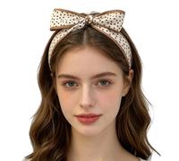 Summer Silk Hair Band in Boho Style with Delicate Floral Pattern - Soft Skin Friendly Versatile as a Hair Band Headpiece or Bow Ideal for Leisure Outdoor (Khaki, One Size)