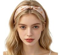 Summer Silk Hair Band in Boho Style with Delicate Floral Pattern - Soft Skin Friendly Versatile as a Hair Band Headpiece or Bow Ideal for Leisure Outdoor (Beige, One Size)