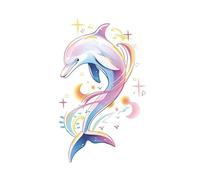 Summer Simple And Pleasant Dolphin Arm Tattoo Stickers Dolphin Durable Waterproof Tattoo Stickers For Women