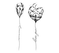 Summer Simple Art Herbal Tattoo Stickers Durable Waterproof English Herbal Tattoo Stickers For Men