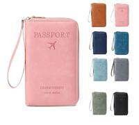 Summer Simple Plain Passport Cases Back to School, Charm Infinite Travel Wallet, Multi-Functional Zipper Travel Card Holder, Blocking Card Holder, for School,Travel, Outdoor (Pink)