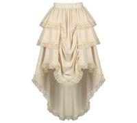 Summer Skirt Short Skirt Women's Short Skirt with Lace Trim and Asymmetrical Cut for Stage Performance in Medieval Style Basic Party