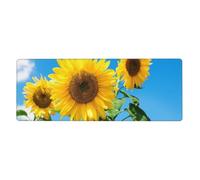 Summer Sky And Sunflowers,Mouse Pad Large Desk Pad Computer Keyboard Mouse Mat With Non Slip Rubber Base 30 x 80 cm