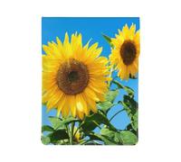 Summer Sky And Sunflowers, PU Leather Laptop Sleeve, Notebook Bag Laptop Case Sleeve Tablet Briefcase