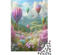 Summer Sky Jigsaw Puzzles Colorful Hot Air Balloons Challenge Toy Educational Games Home Decoration for Adults& Teenager Age 14 Years Up 70x50cm/1000pcs