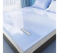 Summer sleeping mat, foldable cooling mat, cooling ice silk mattress, cooling mats, for bed，bedroom essential for summer sleeping(Blue,150x200cm/59x78.7in)
