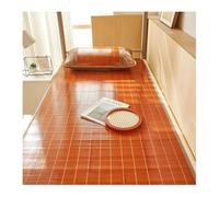 Summer Sleeping Mat With Pillowcase, Foldable Carbonized Bamboo, Cooling Mattress Topper Pad, Breathable Rattan Sleeping Mat, Medium Firmness For Home School Dormitory(Size:80CMX190CM,Color:#3)