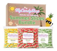 Summer Slices Bundle 3 x 500g - Fizzy Watermelon Sweets, Lime & Pina Colada Fizzy Sweet Mix with Tropical Watermelon Slices for Parties, Sharing & Treats