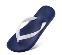 Summer Slippers For Women Simple Flat Heel Flip Flops Non-slip Couples To Wear On The Beach Men (Male Blue 39/40 EU)