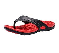 Summer Slippers Massage Open Toe - Men's Flip Flops Sea Non-Slip, red, 9.5 UK