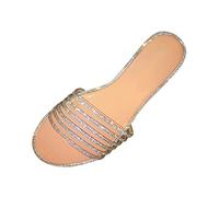 Summer Slippers Women'S Slipper Shiny Flat Heel Sliders Ladies Glitter