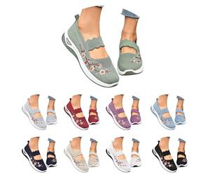 Summer Sneaker for Women Ladies Mesh Slip on Trainers Sketches Wide Fit Ankle Strap Low Wedge Trainers UK Size Shoes Size 6 Lightweight Running Training Shoes Walking Breathable Mesh Sneakers Green