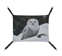 Summer Snow Owl Printed Pet Hammock for Cage Hanging Pet Hammock Bed with Metal Hooks for Guinea Pigs, Hamsters, Gerbils, Kittens, Cat Cages