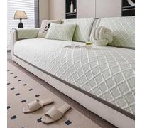 Summer Sofa Cushions,Sectional Sofa Covers Washable for 3-4 Cushion Couch Non-Slip Sofas Slipcovers Furniture Protector for Living Room Pet Dog Home Decor,Green,30x50cm Lumbar Cushion Cover