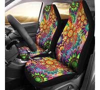 Summer Solstice 2 Pcs Front Seats Cushion Cover Non-Slip Bucket Seats Covers Breathable Car Seat Cover Universal Fit Truck Car Sedan