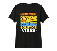 Summer Solstice Vibes Retro Festival Sun Premium T-Shirt