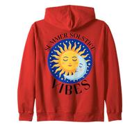 Summer Solstice Vibes Wheel Of The Year Midsommar Zip Hoodie