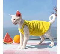 Summer Sphynx Pet Cat Clothes Cotton Kittens Vest Shirt For Sphinx Breathable Cats Camisole Soft Devon Rex Soft Clothing