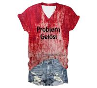 Summer Sports Women I'm Blood Print Halloween T Shirt Short Sleeve Crew Neck T Shirt with Bloody Print T-Shirts Blood Costume Halloween Costume Cotton Casual Shirts Black