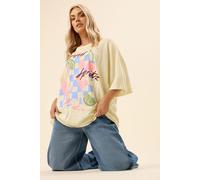 'Summer Spritz' Oversized Boxy T-Shirt Yours Yellow 22-24