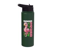 Summer Squad Brick Builder Building Block Flamingo Tropical Stainless Steel Insulated Water Bottle