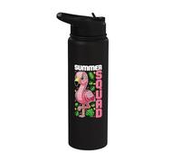 Summer Squad Brick Builder Building Block Flamingo Tropical Stainless Steel Insulated Water Bottle