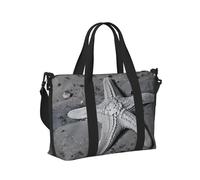 Summer Starfish Seashell Print Travel Hand Bag Women Lightweight Tote Foldable Daily Weekend Trips Gym Vacation