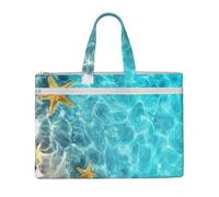 Summer Starfish Shell Beach Sea,Canvas Document Bag Zipper File Tote Bag Handbag Briefcase for School Office