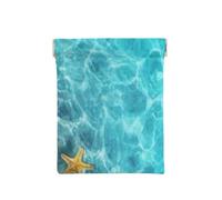 Summer Starfish Shell Beach Sea, Squeeze Top Wallet Women Storage Bag Small Coin Purse Change Pouch
