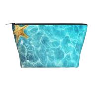 Summer Starfish Shell Beach Sea, Toiletry Pouch Makeup Bag Cosmetic Bag Portable Travel Toiletry Bag