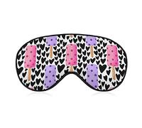 Summer Stars Ice Cream Sleep Mask Blindfold Adjustable Super-Smooth Soft Eye Mask Cover for Men Women Travel and Nap
