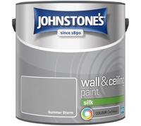 Summer Storm Johnstone’s Wall & Ceiling Silk Paint 2.5L - Smooth Silk Finish, Excellent Coverage, Quick Dry, Low Odour Interior Paint for Walls & Ceilings