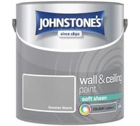 Summer Storm Johnstone’s Wall & Ceiling Soft Sheen Paint 2.5L - Subtle Sheen Finish, Durable & Washable, Quick Dry, Low Odour Interior Paint for Walls & Ceilings