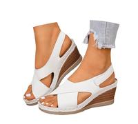 Summer Strap Sandals For With Comfortable Heel Elegant Beach Ready Footwear For Everydaywear (White-A, 4.5)